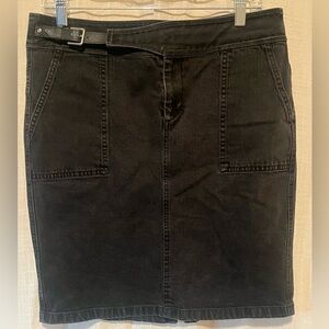 ✨ LRL Lauren Jeans Co. Ralph Lauren Black Denim Belted Skirt Petite 10